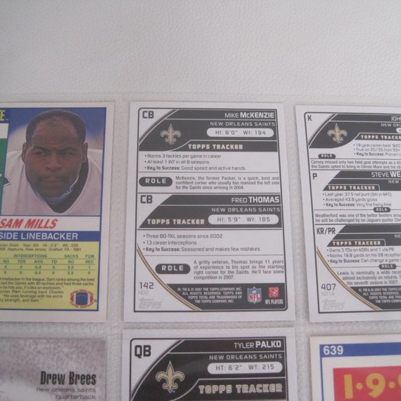 Lot of 10 New Orleans Saints NFL Player Cards - Picture 4 of 12